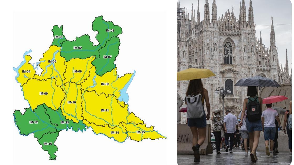 Maltempo a Milano e in Lombardia, nuova allerta gialla per pioggia e temporali