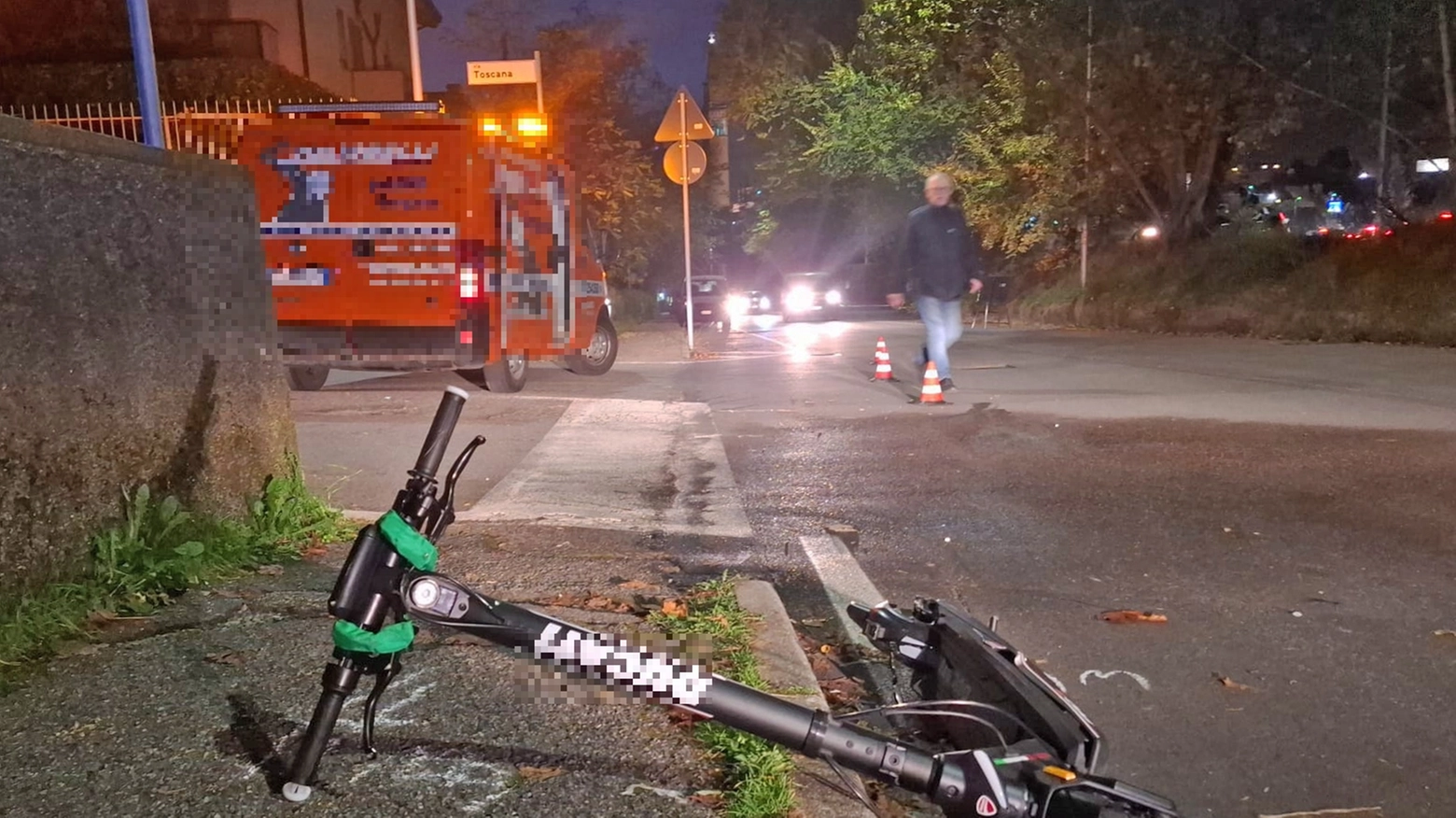 BERGAMO//INCIDENTE AUTO-MONOPATTINO A CURNO//FOTO DE PASCALE  ANSA LOCAL