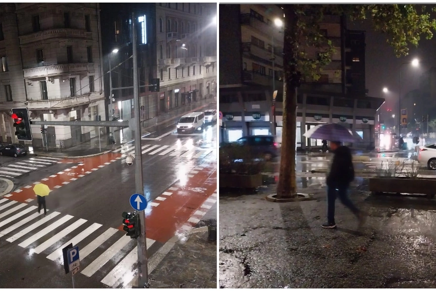 In centro come in periferia, Milano si risveglia sotto la pioggia