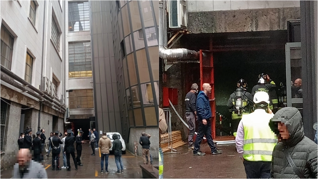 Incendio al palazzo di giustizia di Milano