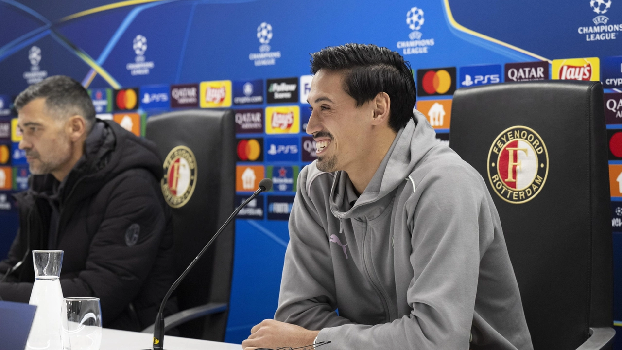 Sergio Conceicao e Tijjani Reijnders in conferenza stampa a Rotterdam