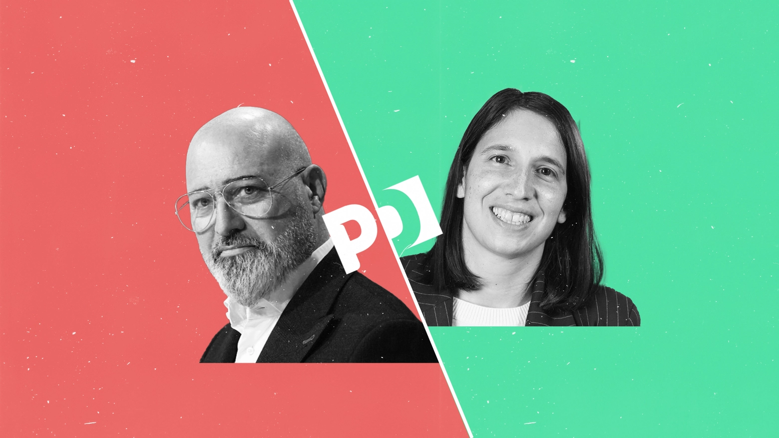 I candidati alla segreteria del Partito democratico, Stefano Bonaccini ed Elly Schlein