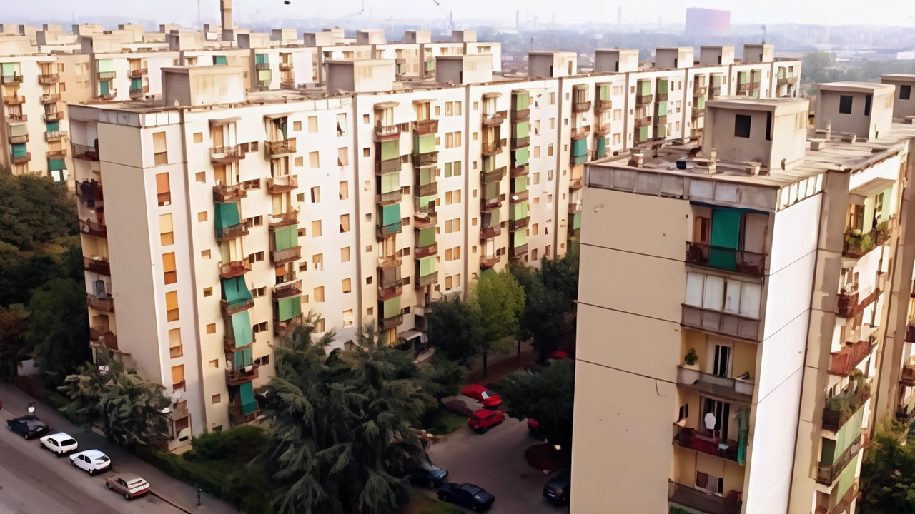 Un quartiere di case popolari milanesi ripreso dall’alto