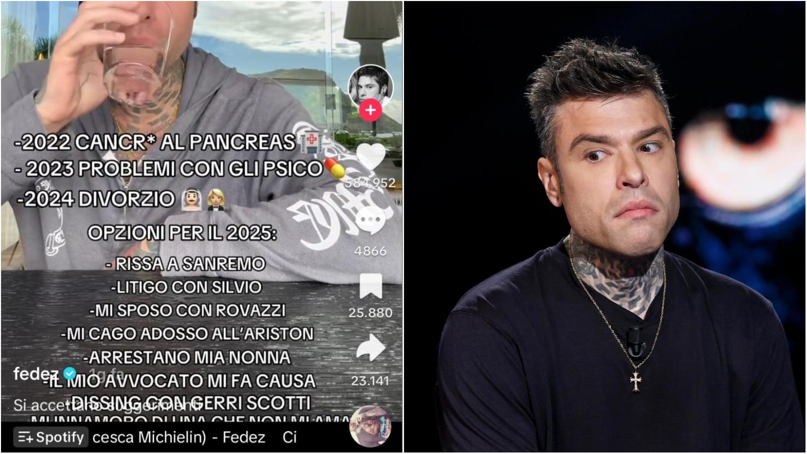 Fedez e le previsioni funeste per il suo 2025. Nell’elenco spunta un messaggio d’amore misterioso