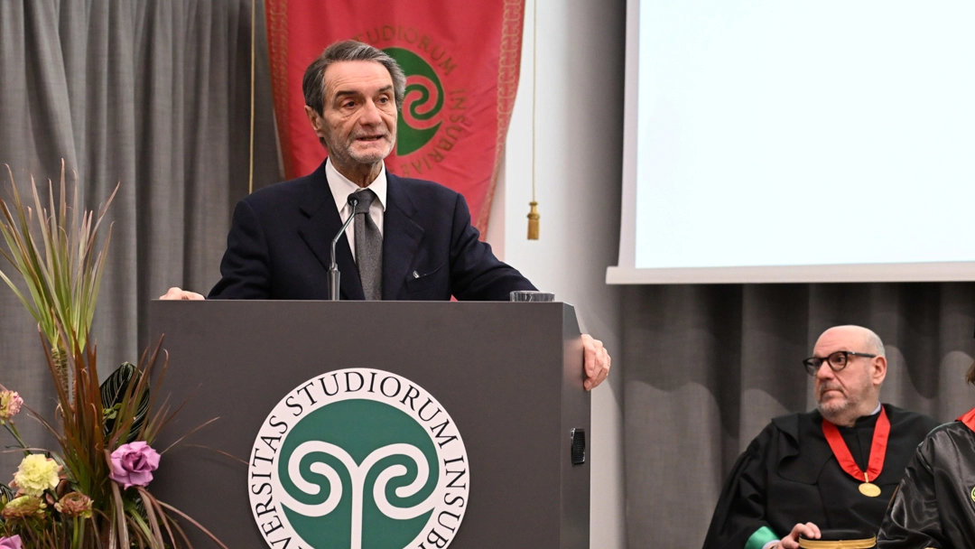 Attilio Fontana all'inaugurazione dell'anno accademico dell'Università Insubria