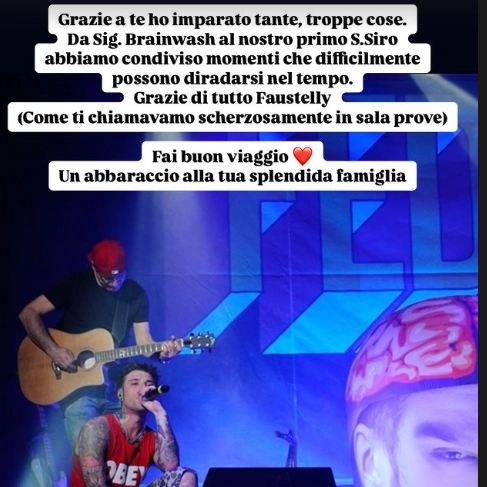 La dedica di Fedez a Fausto Cogliati