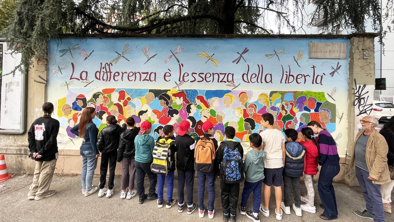 Il murales dei bambini di Spazio Libellula