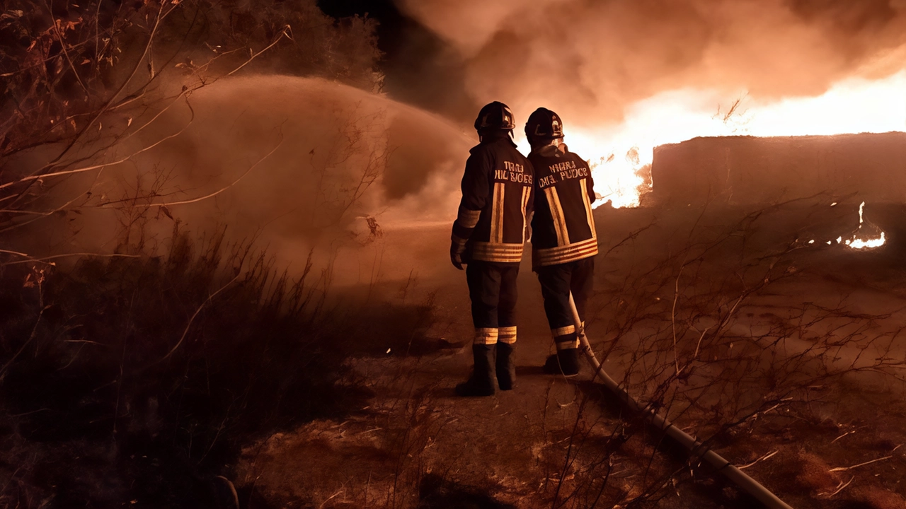 Le operazioni di spegnimento iniziate in piena notte sono proseguite fino all’alba di ieri