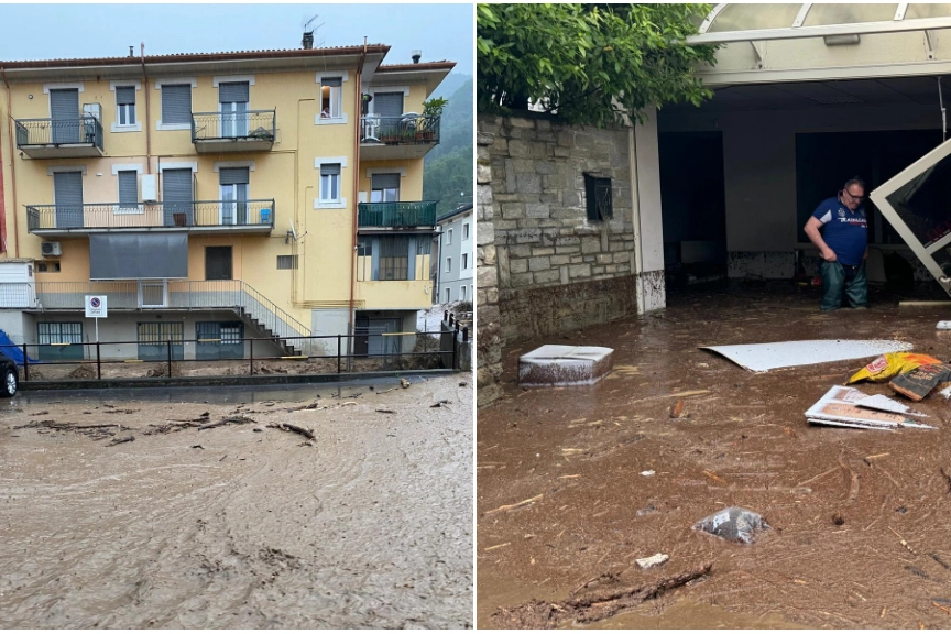 I danni dell'alluvione a Vobarno