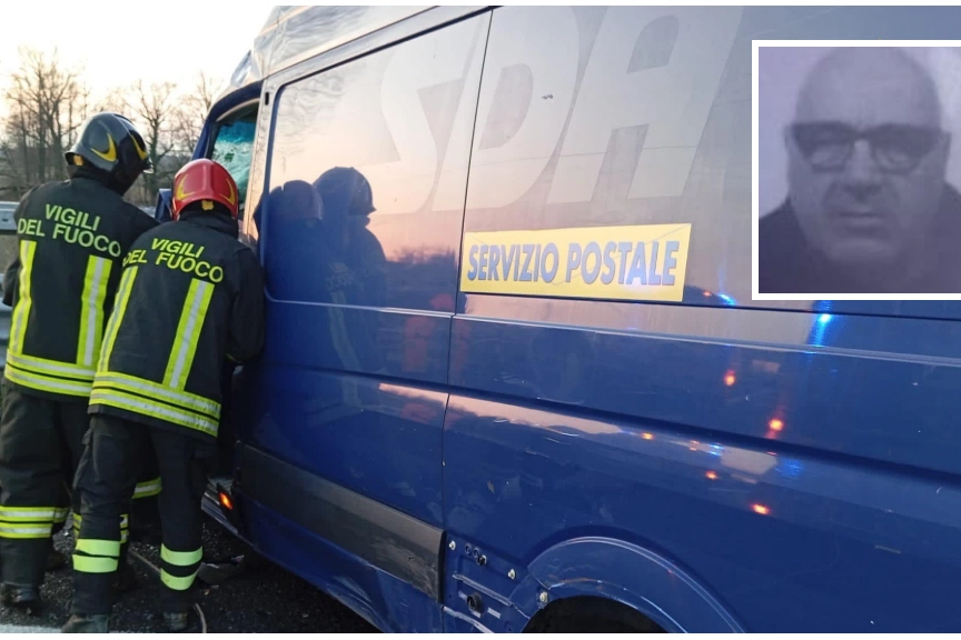 Il furgone e la vittima dell'incidente sull'A58, Giacomo Marchesi