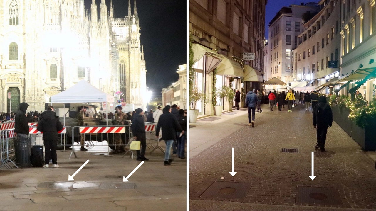 Altri varchi in cui i pilomat sono abbassati. A sinistra, piazza del Duomo. A destra, via Pattari