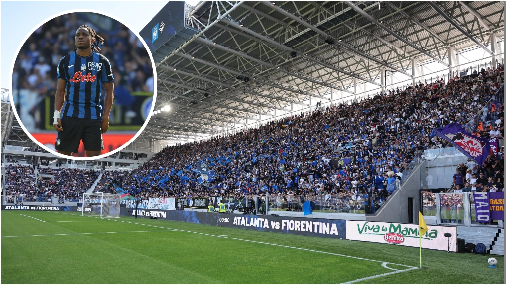 Ademola Lookman e la curva sud finalmente del nuovo Gewiss finalmente aperta e gremita di tifosi