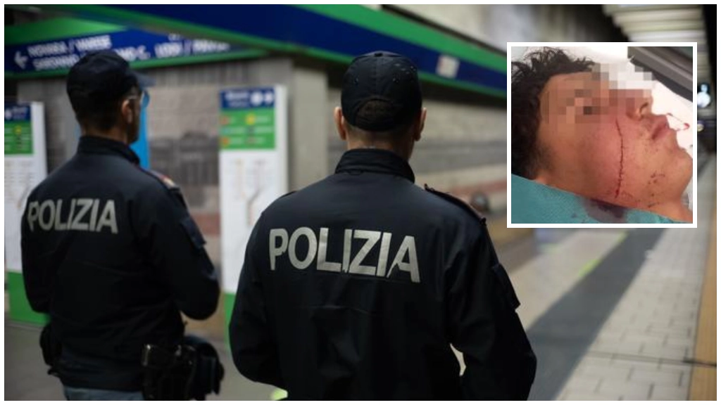 Polizia in Garibaldi e, nel riquadro, il giovane in un letto del Niguarda