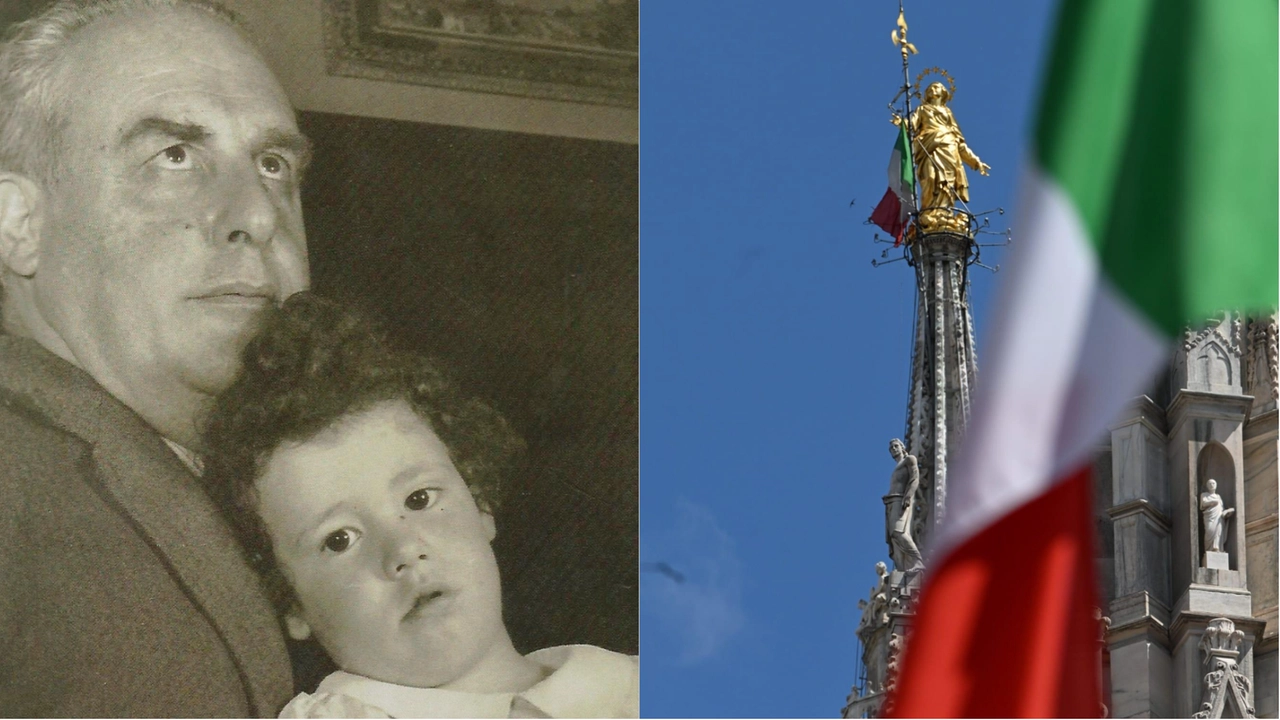 Una foto d’epoca di Antonio Greppi (1894-1982) sindaco socialista della ricostruzione post bellica mentre tiene in braccio la nipote Bianca Dal Molin che alla figura del nonno ha dedicato il libro “Dieci vite in una sola“