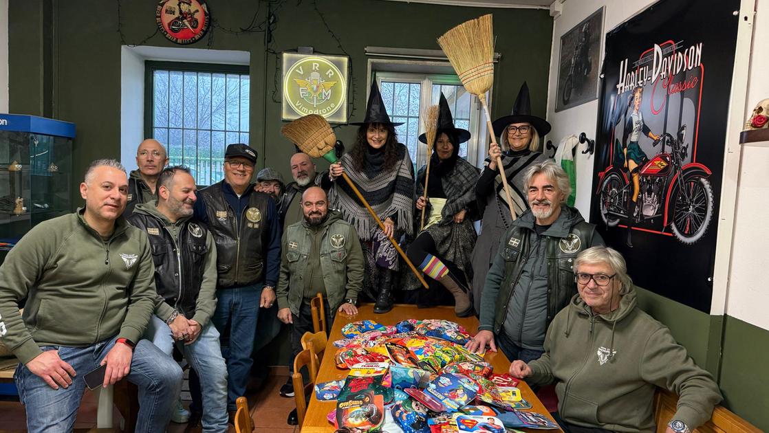 Le befane in moto portano dolci e sorrisi ai bimbi ricoverati al Policlinico San Donato