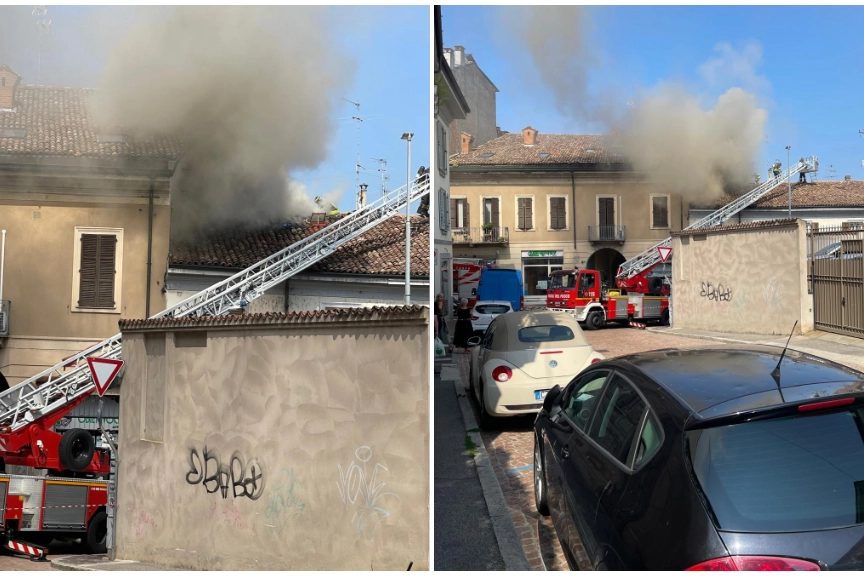 Due scatti dell'incendio