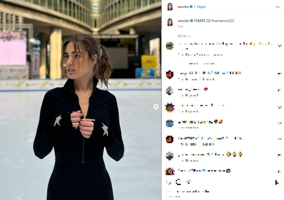 Clara pattina sul ghiaccio a Milano, una giornata di sport e divertimento prima di Sanremo 2025