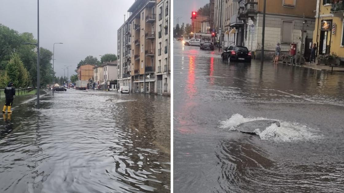 Maltempo a Milano, allagato il quartiere Ponte Lambro: il fiume è vicino all’esondazione