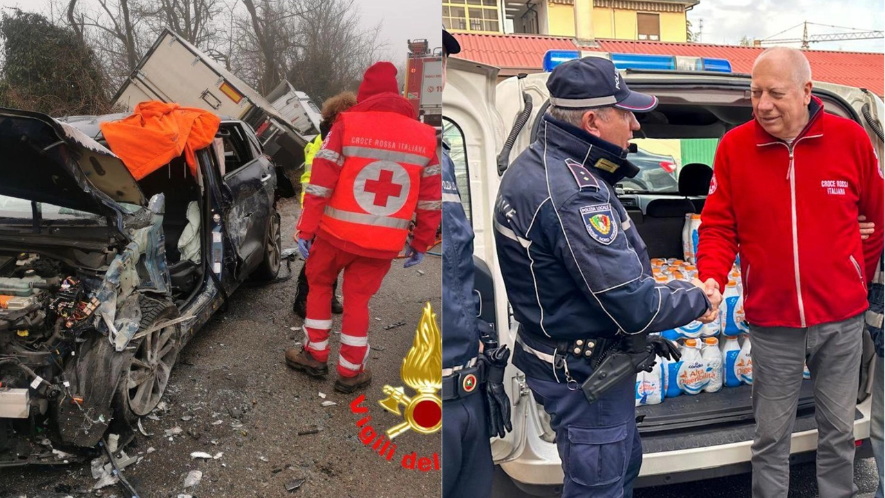 L'incidente che ha coinvolto il camion e la consegna del latte salvato