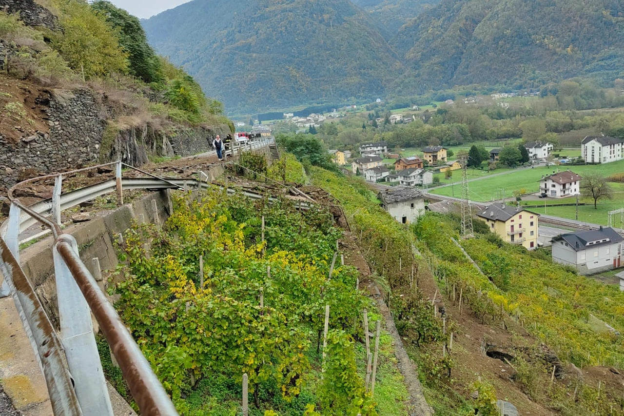 La frana di Teglio (dal profilo Facebook del Comune di Teglio)