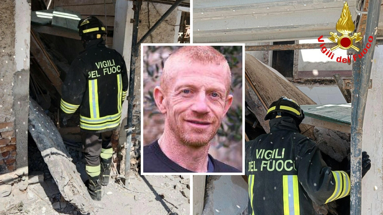 I vigili del fuoco hanno estratto dalle macerie Alberto Tedeschi. Il caseggiato è pericolante