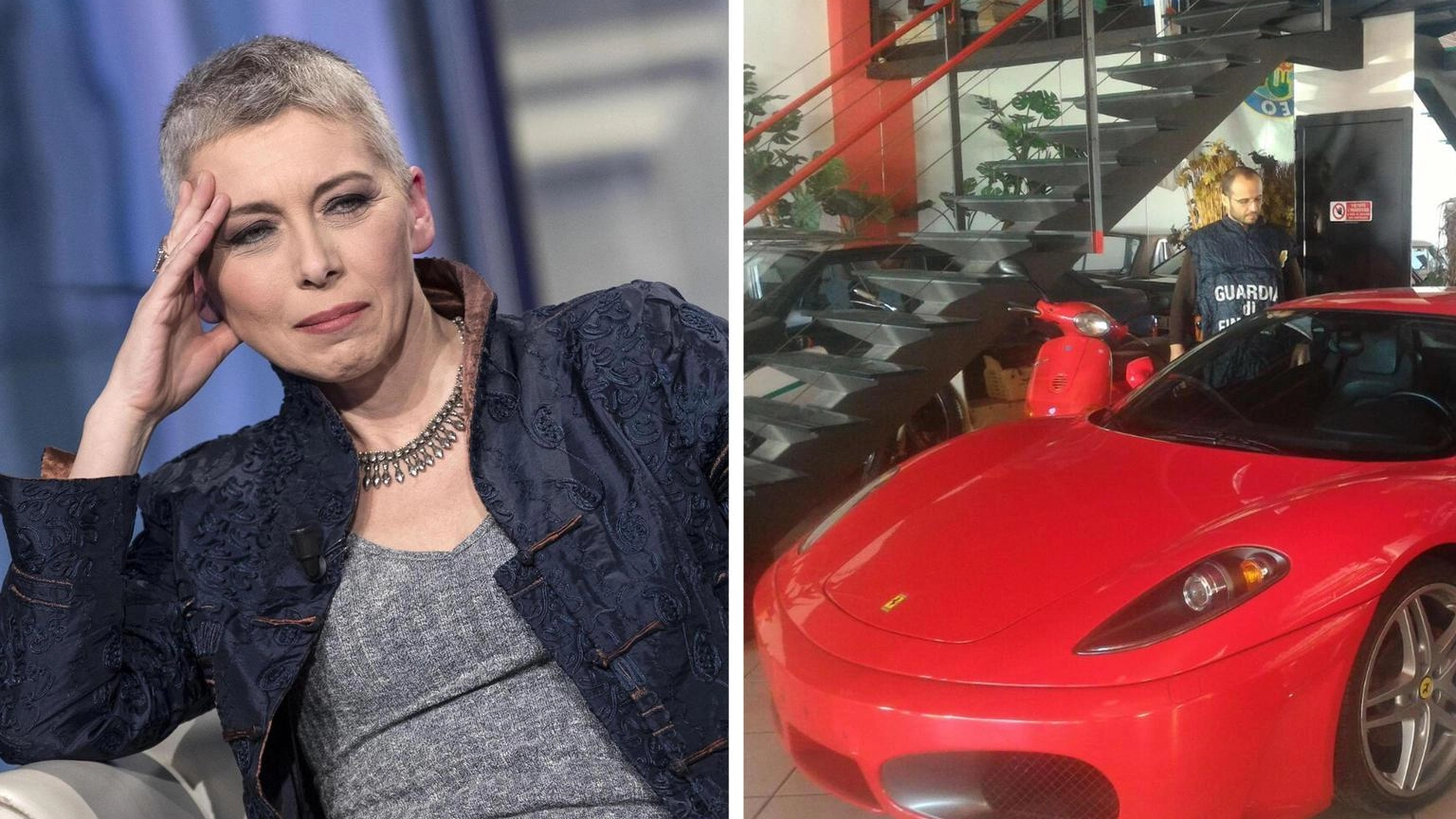 Irene Pivetti e una Ferrari Gran Turismo