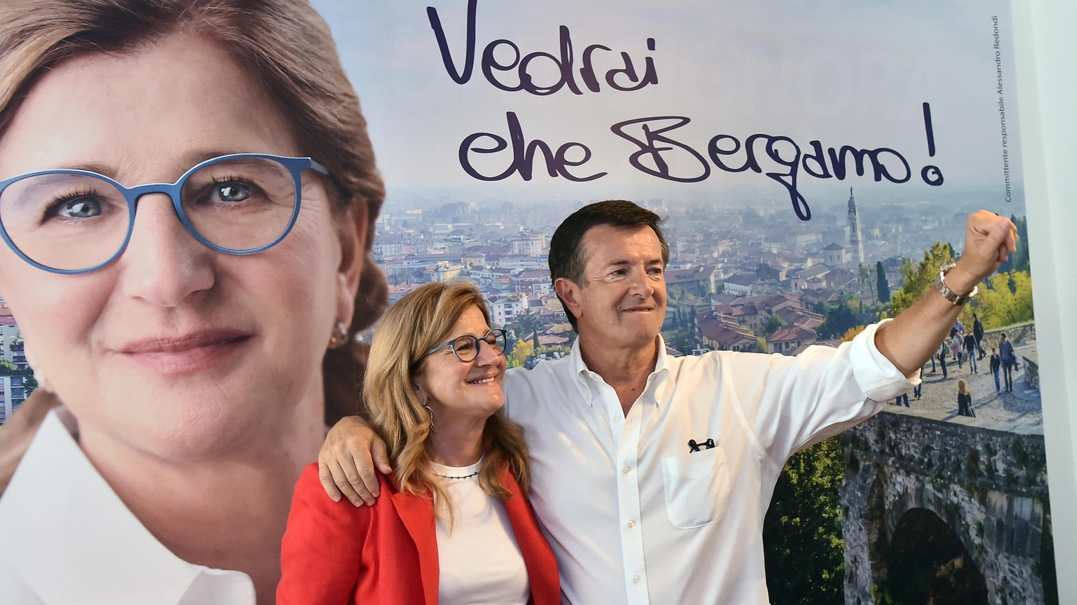 Bergamo: Elena Carnevali con il sindaco uscente Giorgio Gori