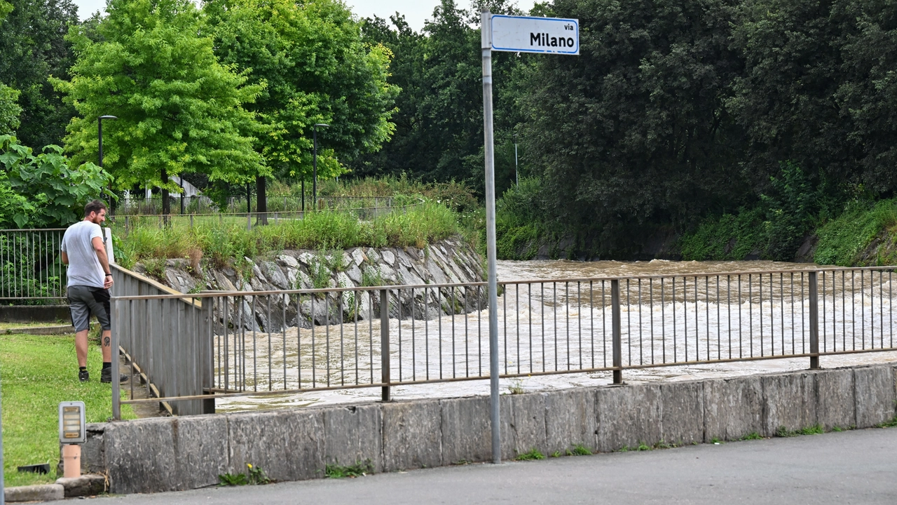 Una recente piena dell’Olona a Legnano