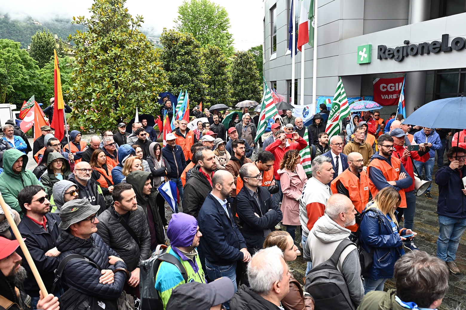 Una recente manifestazione di frontalieri (Cusa)