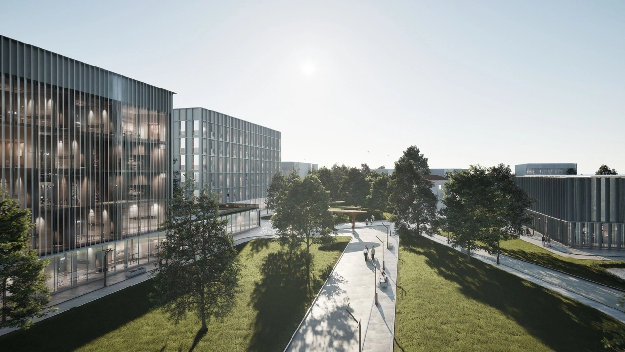 La cerimonia e il rendering del futuro campus dell’università San Raffaele