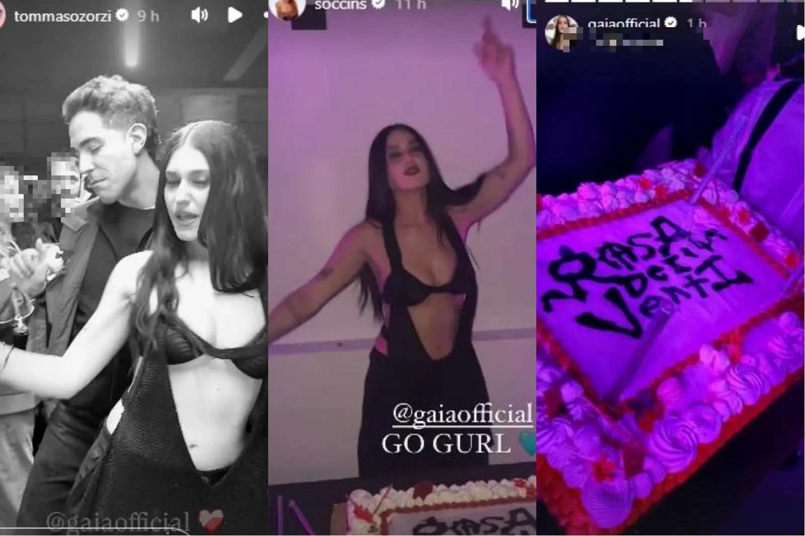 Gaia Gozzi e il party per il nuovo album: balli scatenati (con Tommaso Zorzi) e torta dedicata a “Rosa dei venti”