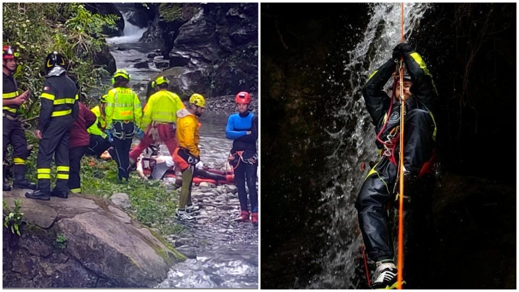 Le operazioni di soccorso; a destra, Alessandro Dall'O