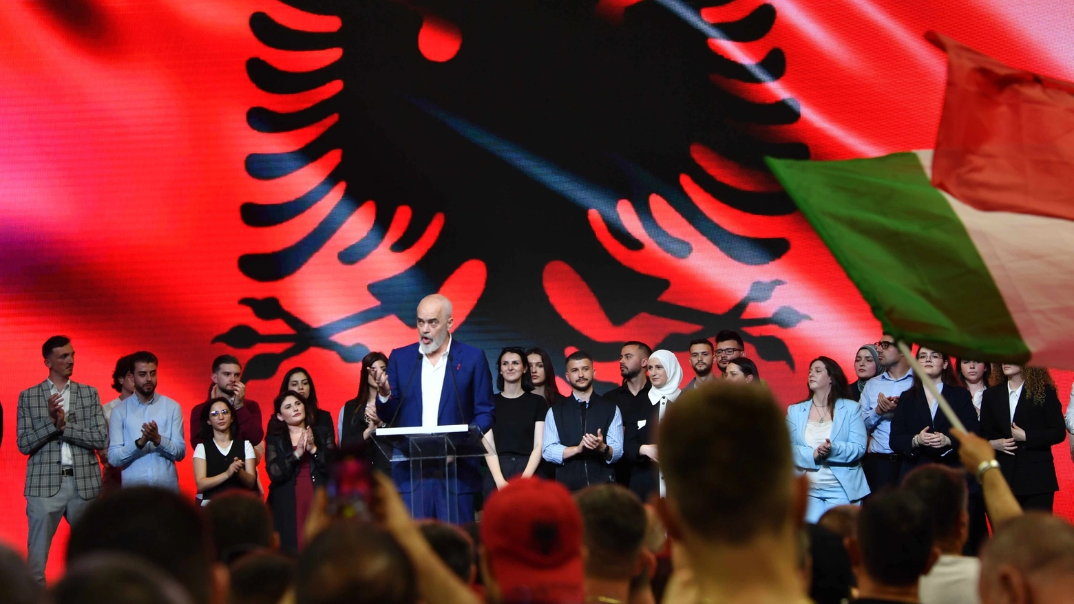 Il primo ministro dell'Albania Edi Rama a Busto Arsizio