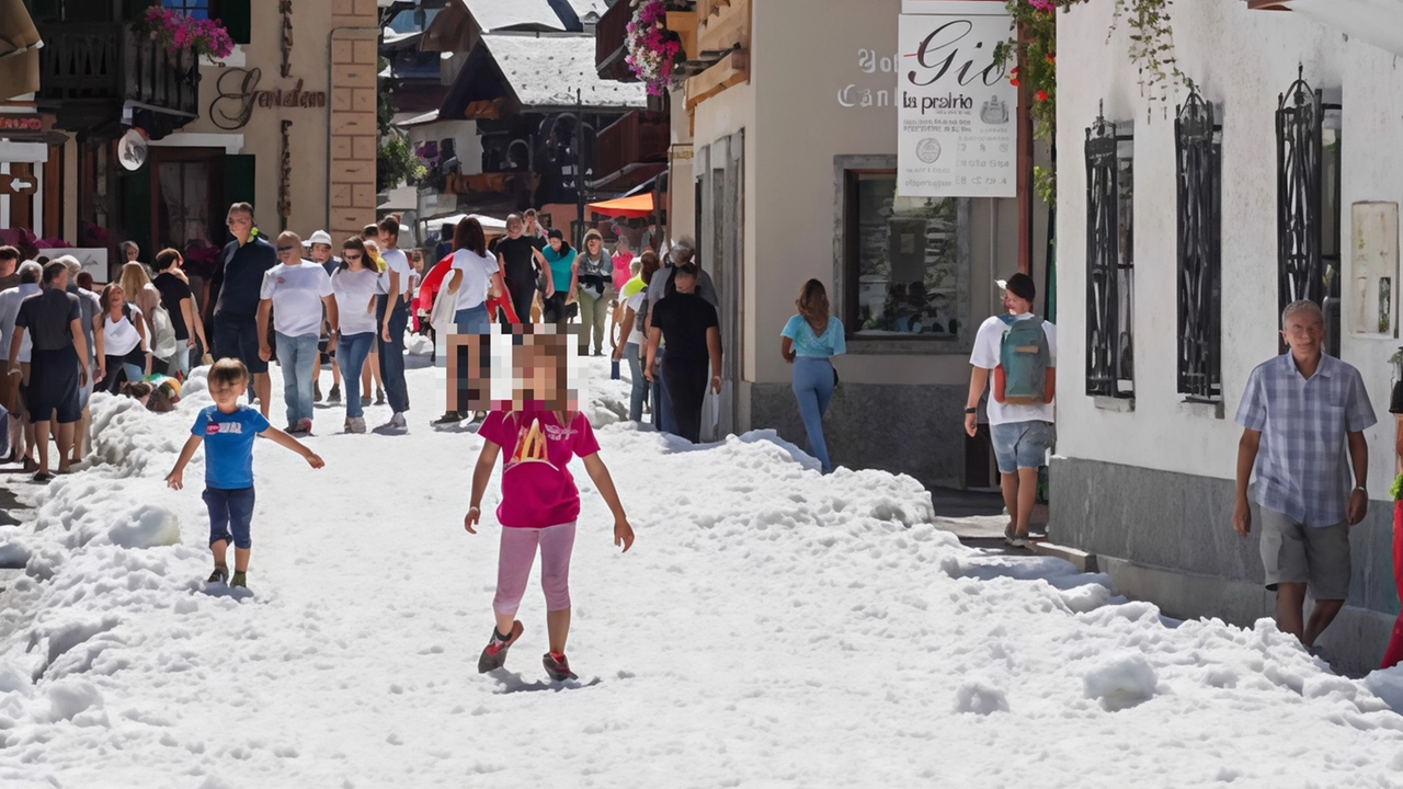 La neve ad agosto per le vie del centro. Livigno si prepara alla sua “serata magica”