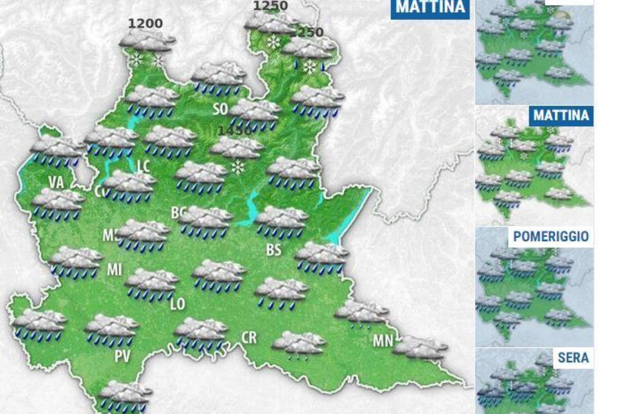 La situazione meteo in Lombardia (sito Arpa)