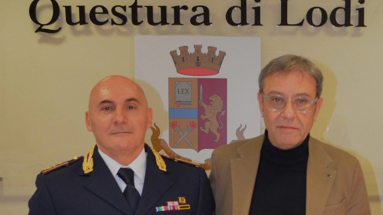 Saluto di commiato, in Questura a Lodi, al sostituto commissario coordinatore della Polizia Attilio Stefano D’Agostino, 60 anni