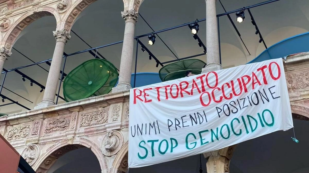 Una delle ultime occupazioni all'Università statale di Milano da parte degli studenti a sostegno della Palestina