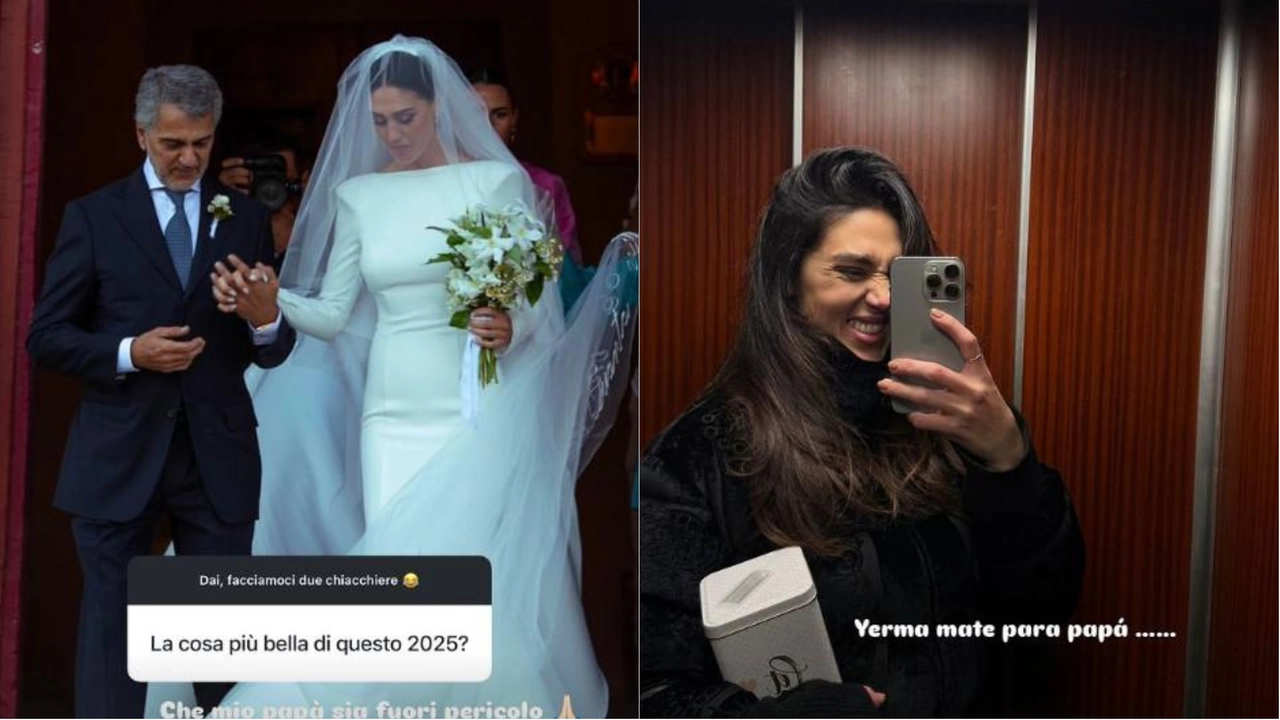 Cecilia Rodriguez insieme al padre nel giorno del matrimonio con Ignazio Moser (Instagram @chechurodriguez_real)