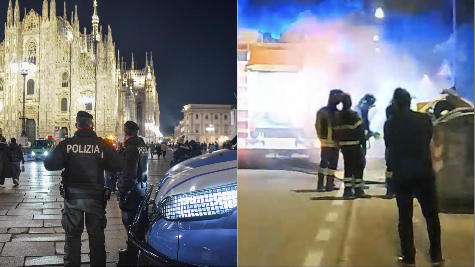 Fuochi e botti a raffica, notte di fuoco a Milano: incendi su balconi, cassonetti e tetti