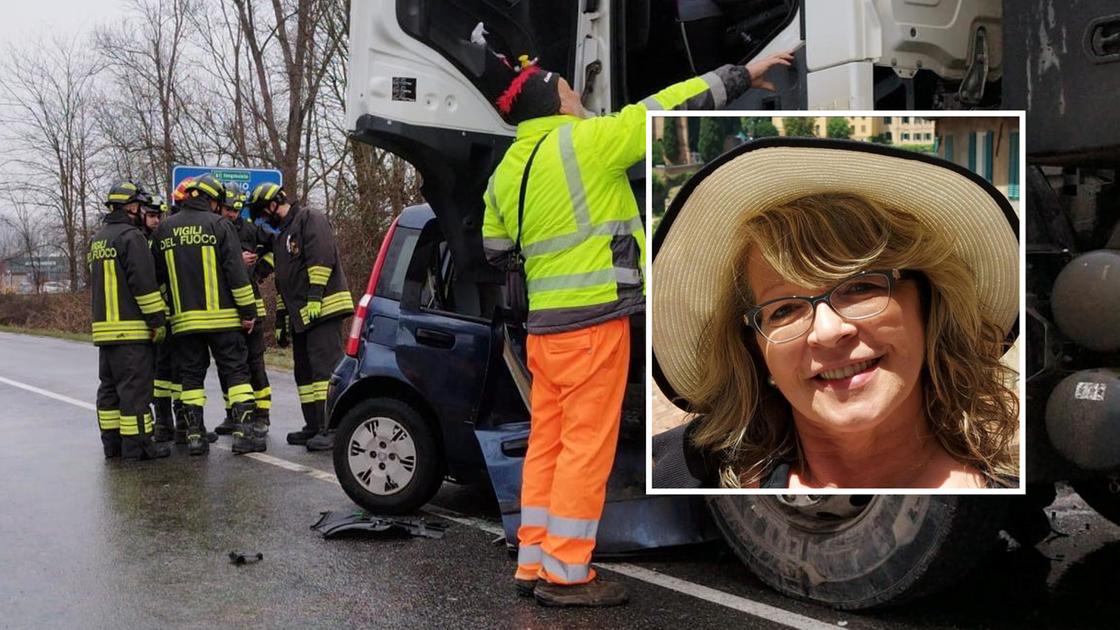 Vidigulfo in lutto per Patrizia Cassi, morta nell’incidente a Landriano: la Panda si è frantumata all’impatto col camion