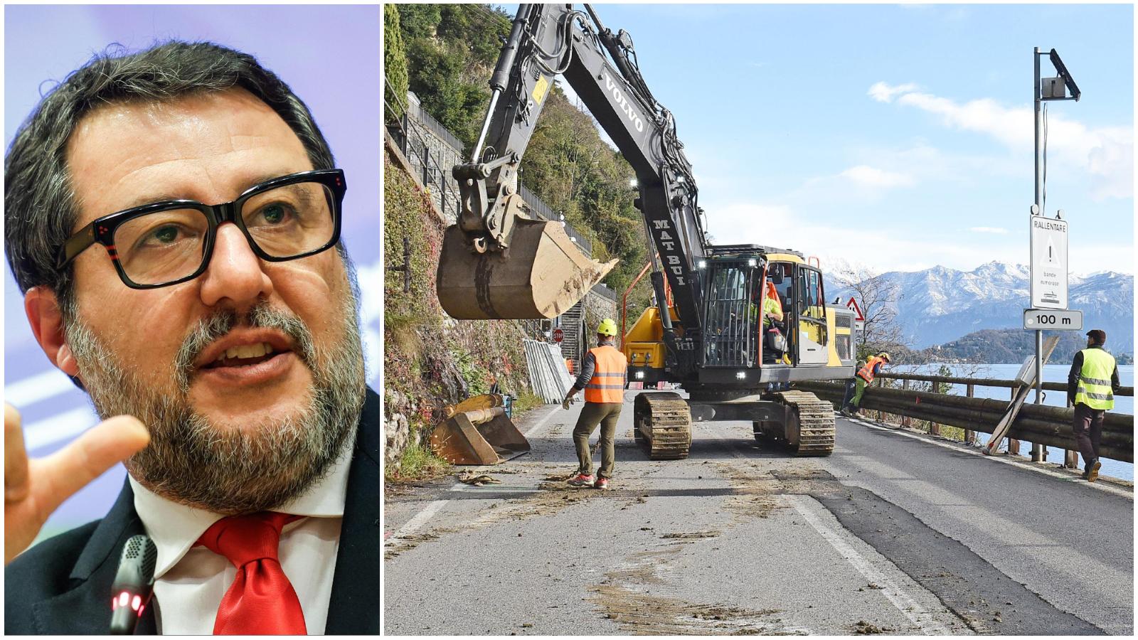 Variante di Tremezzina ferma al palo, Salvini: “I lavori riprenderanno fra dieci giorni”. I timori di un “cantiere delle paratie bis”