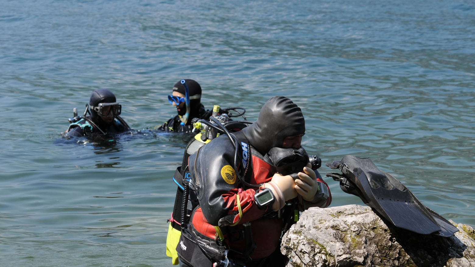 Soccorritori subacquei in azione al Moregallo