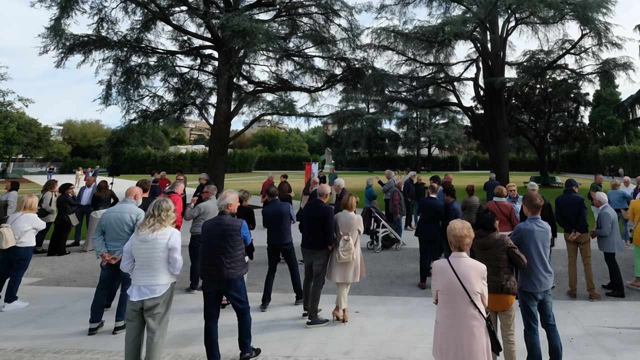 L’inaugurazione ieri pomeriggio della nuova piazza Gio.I.A. a Nova Milanese