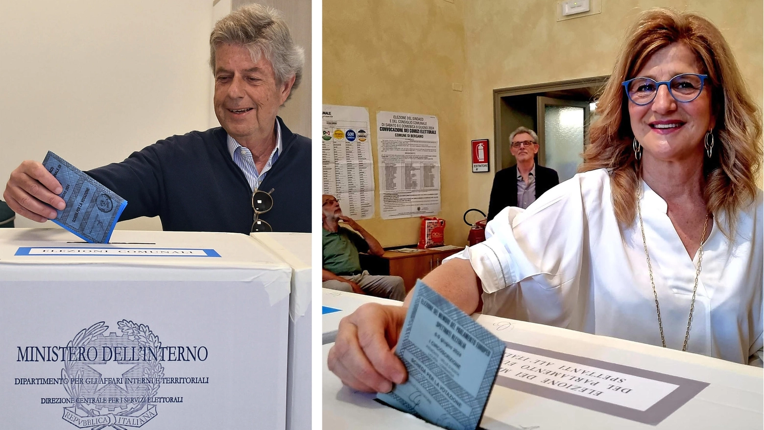 Andrea Pezzotta e Elena Carnevali, candidati alle comunali a Bergamo