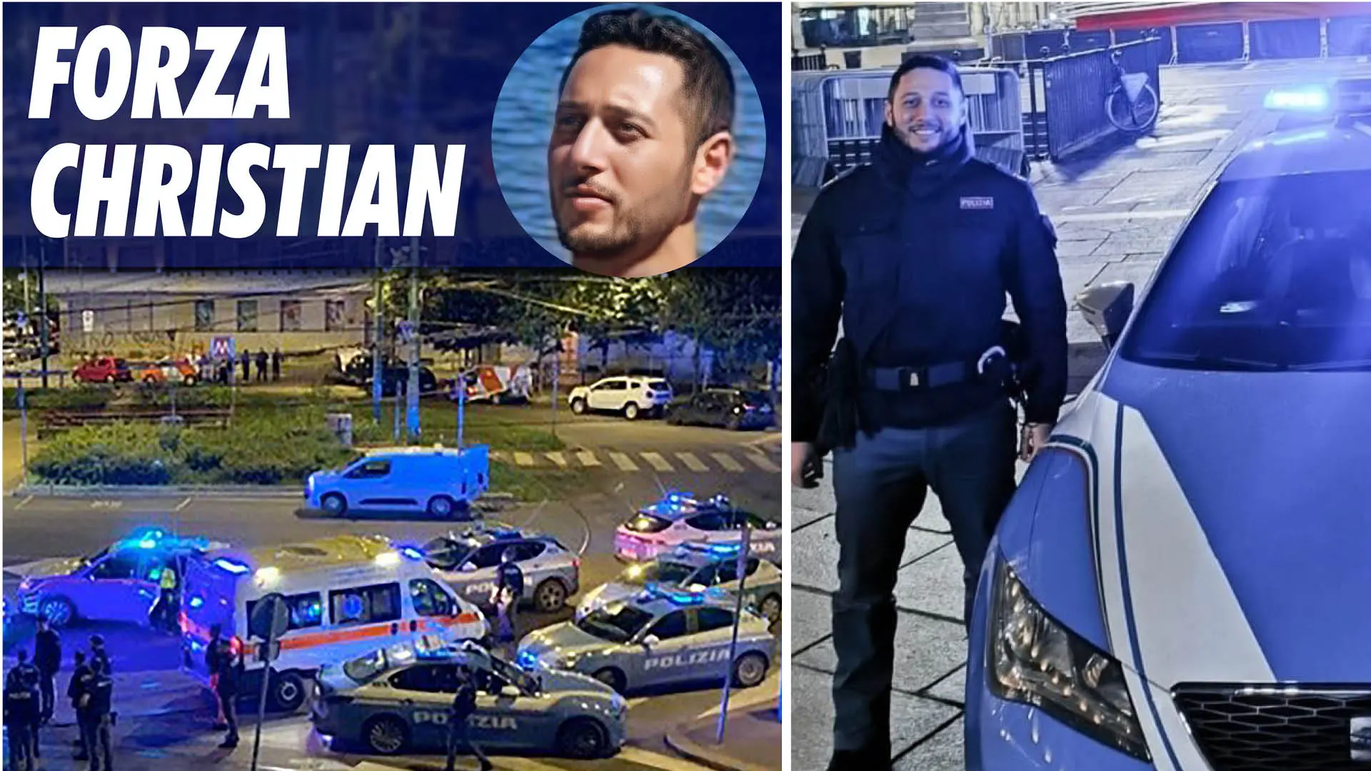 Poliziotto accoltellato, stabili le condizioni di Christian Di Martino: i medici lo risvegliano