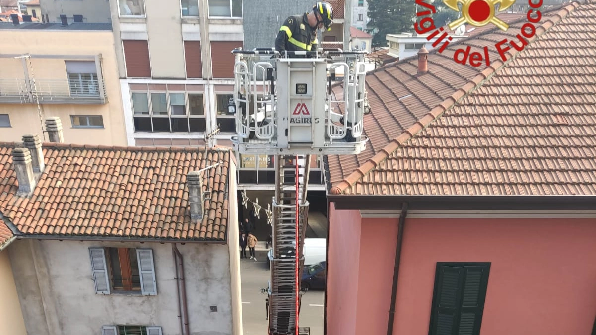 I vigili del fuoco impegnati nell'operazione