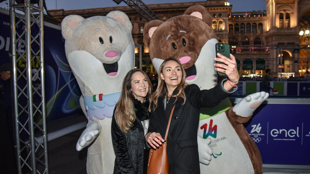 Inaugurazione del villaggio olimpico per le Olimpiadi Invernali Milano Cortina 2026 in piazza Duomo