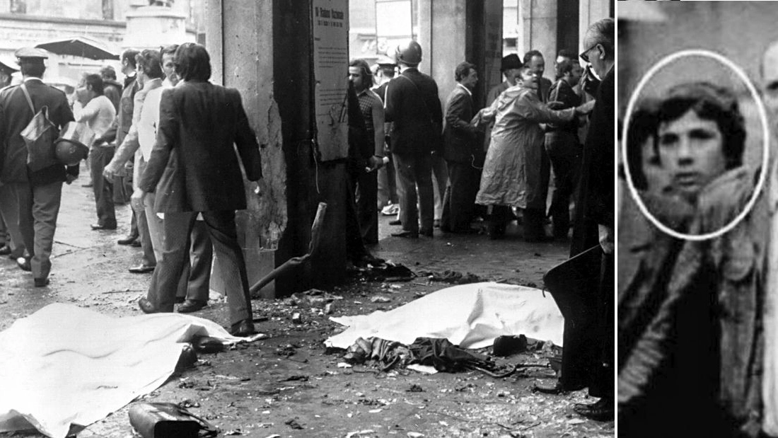 La scena della strage in piazza della Loggia e Marco Toffaloni