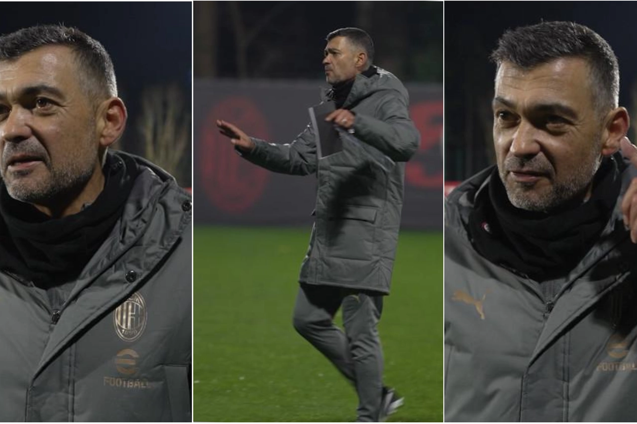 Sergio Conceicao al primo allenamento a Milanello