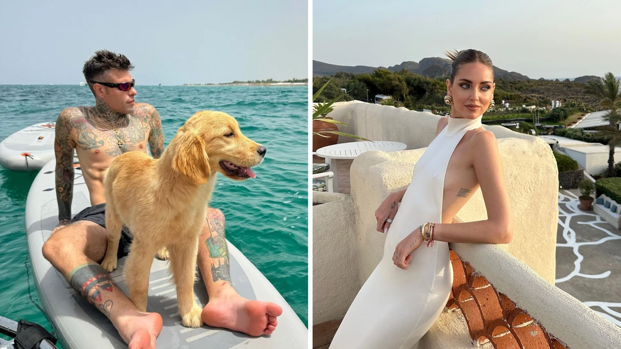 Fedez sulla costa del Capitolo, nota frazione balneare di Monopoli, in Puglia. Chiara Ferragni sull'isola di Vulcano, nell'arcipelago delle Eolie